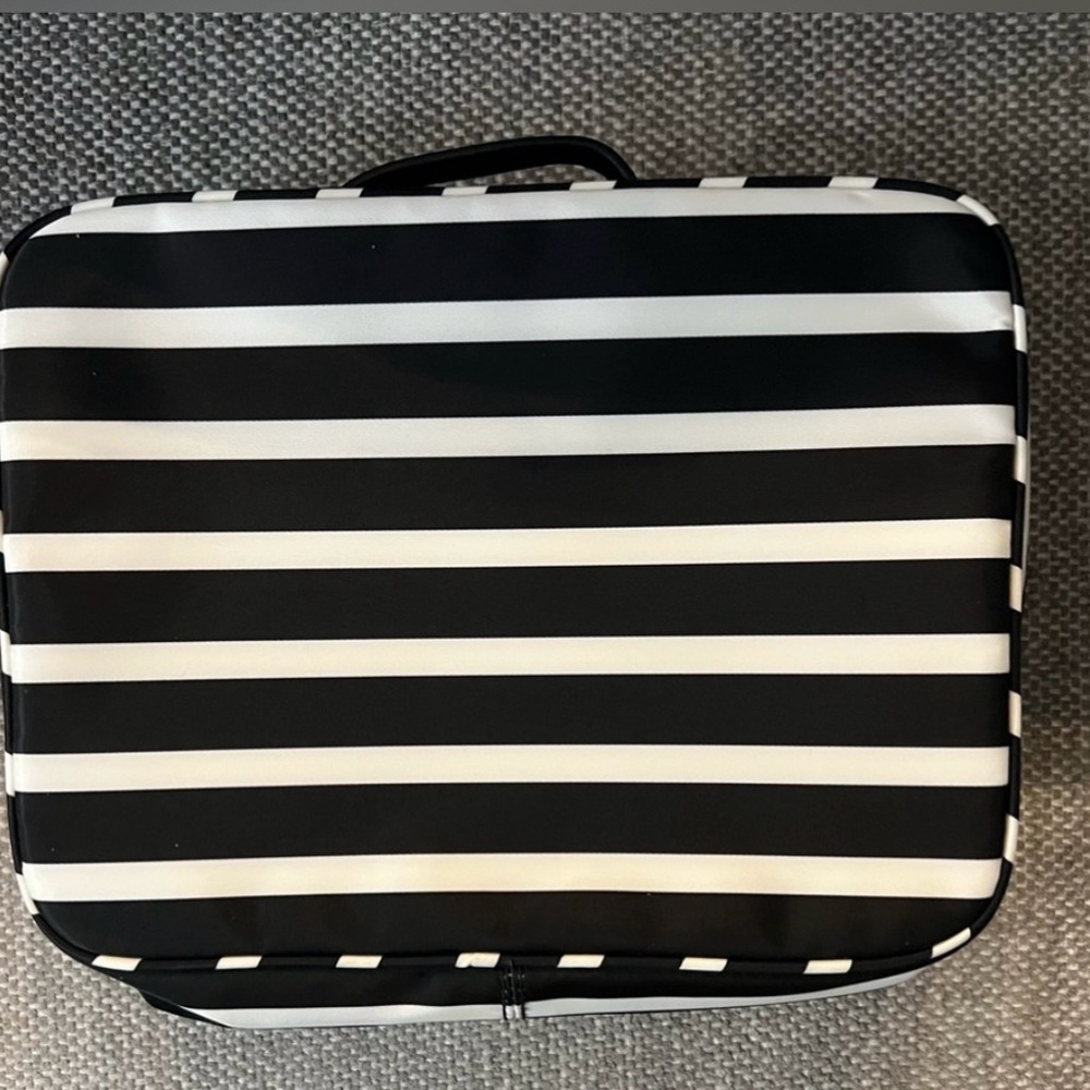 Kate Spade Black and White Striped Cosmetic Bag - Picture 3 of 8